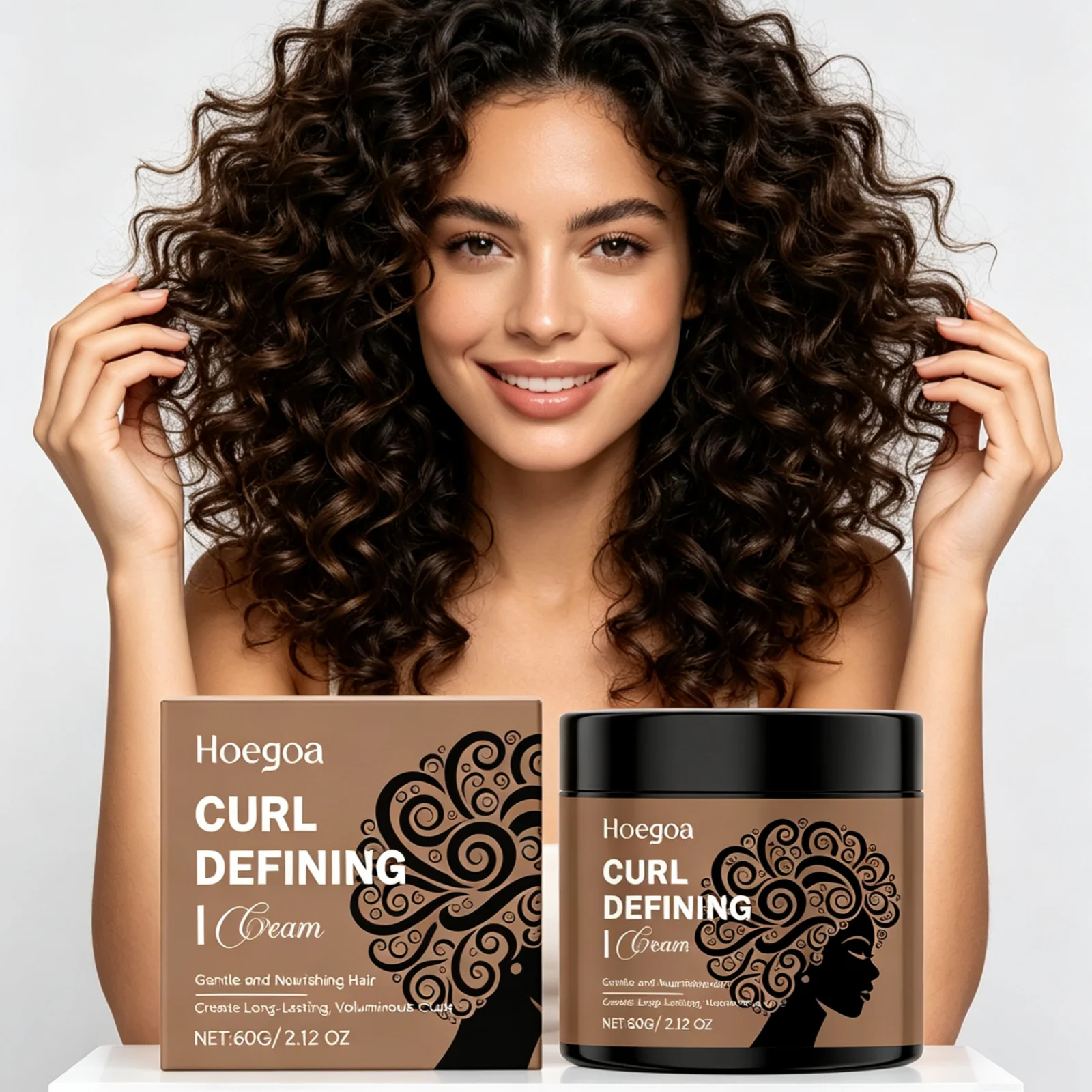 Hoegoa Curl Defining Cream Repair Damaged Hair Long Lasting Moisturizing Deep Nourishing Hair Softening Care Hair Styling Cream