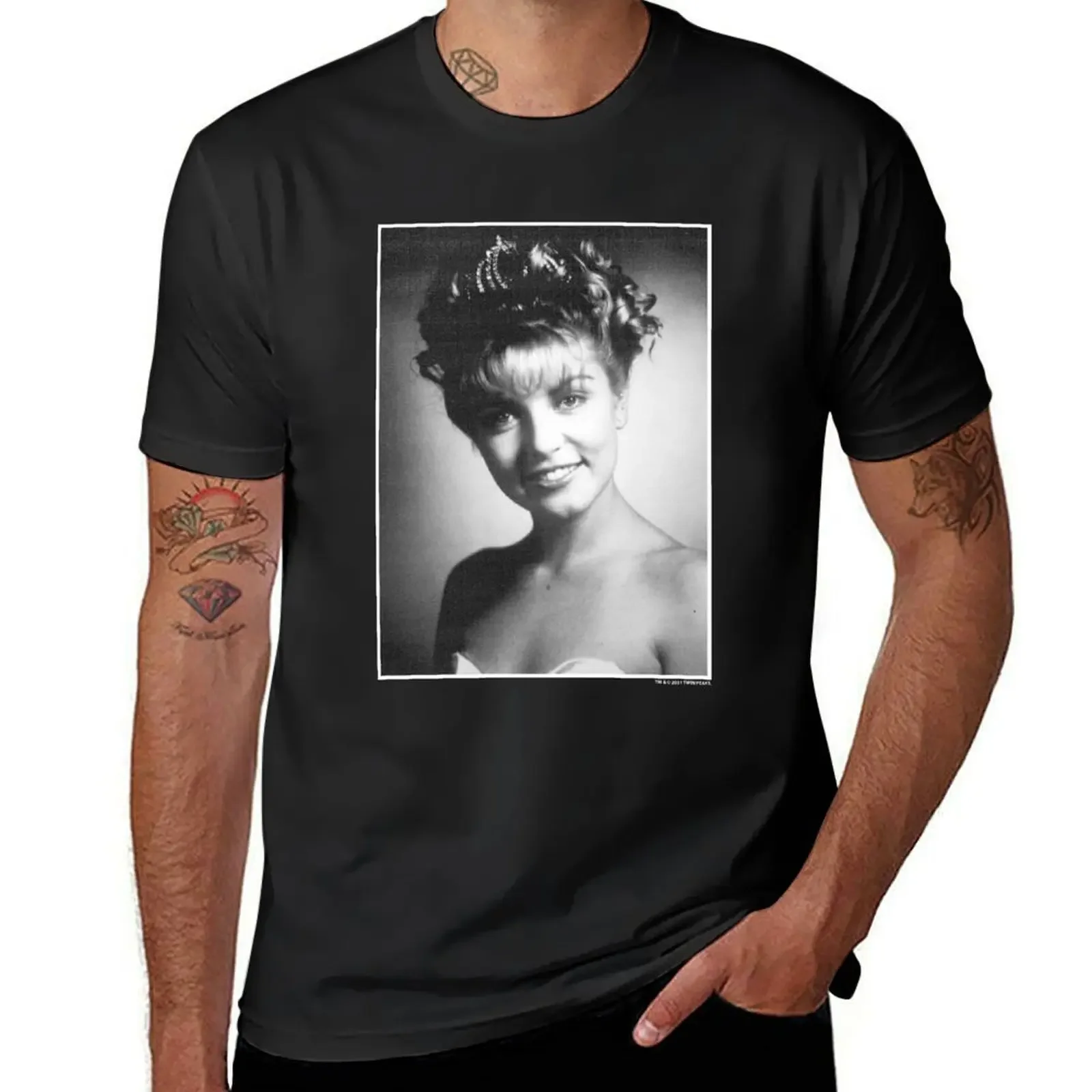 Twin Peaks Laura Palmer Black & White Vintage Photo T-Shirt aesthetic clothes summer clothes funnys shirts for men Male fashion