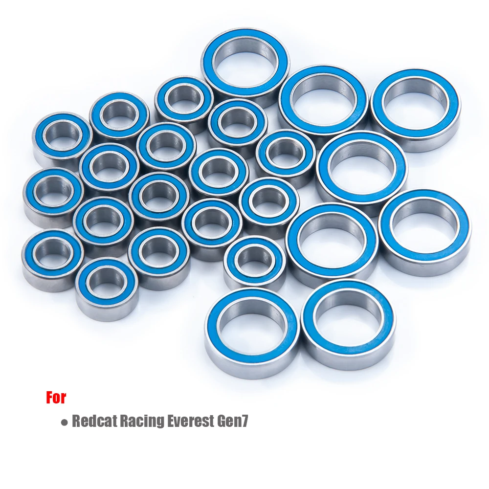 YEAHRUN 25Pcs Wheel Hubs Axle Blue Sealed Bearing Kit for Redcat Everest Gen7 1/10 RC Racing Car Model Parts Accessories