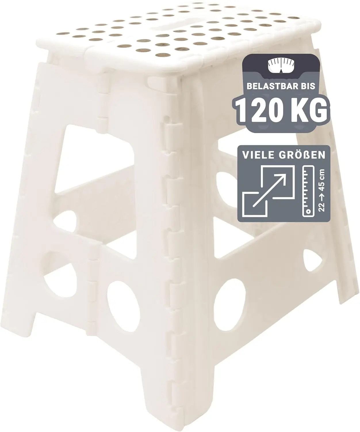 40cm Tritthocker faltbar - Klapphocker für Kinder und Erwachsene bis 120kg - Anti-Rutsch-Beschichtung - mit praktischem Tragegriff