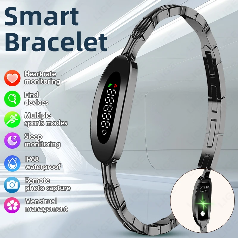 

LIGE NEW Hot Sales Smart Bracelet Sports Fitness Health Tracking Waterproof Call Message Reminder Lightweight Luxury Smartwatch