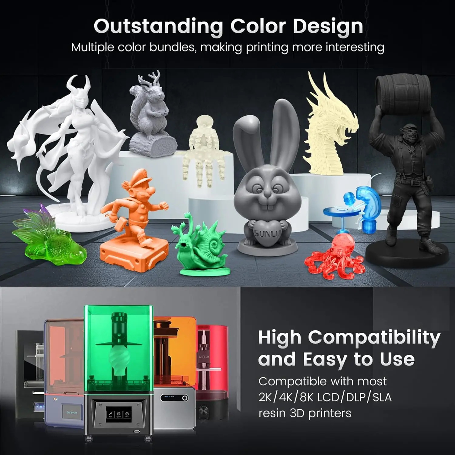 JAYO 5KG UV Resin 3D Printer 405nm Liquid Photopolymer// ABS-Like Printing Material High Precision Quick Curing