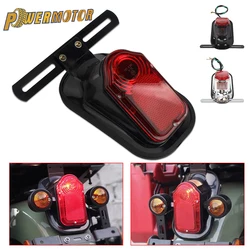 Motorcycle Rear Tail Light License Plate Brake Lamp Taillights for Harley Honda Bobber Chopper Yamaha Custom Touring Accessories