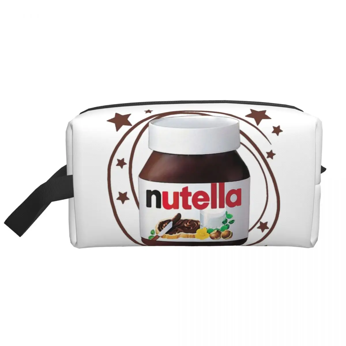 Custom Nutella Swirls Toiletry Bag for Women Cosmetic Makeup Organizer Lady Beauty Storage Dopp Kit Box