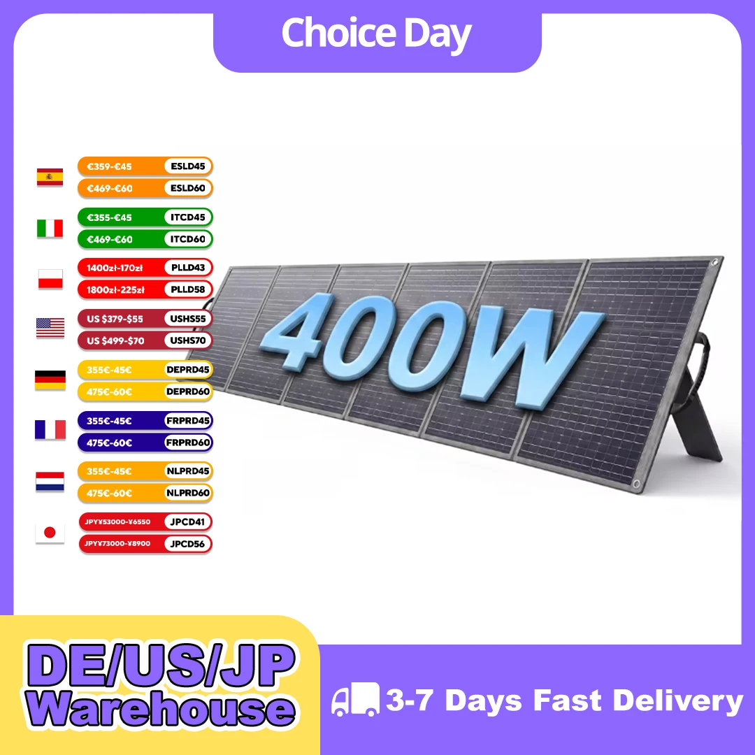 SOLARPLAY 400W Foldable Solar Panel Waterproof Balcony Charging Kit Portable Solar Charger For Home Balcony Camping Outdoor Power Supply