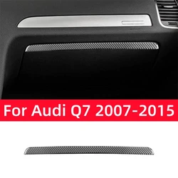For Audi Q7 2007-2015 Car Accessories Carbon Fiber Interior Auto Co-pilot Storage Box Decorative Sticker Cover Trim Strip