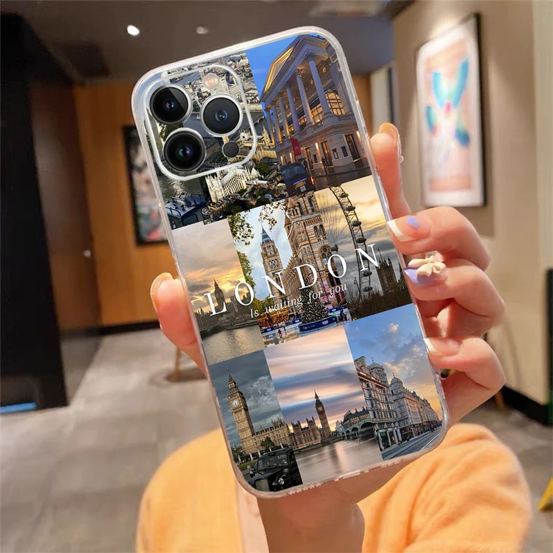 

London aesthetics Phone Case Carcasa Funda For iPhone 17 Pro Max Air 16 15 14 13 Pro Max 15 16 Pro 15Plus Case