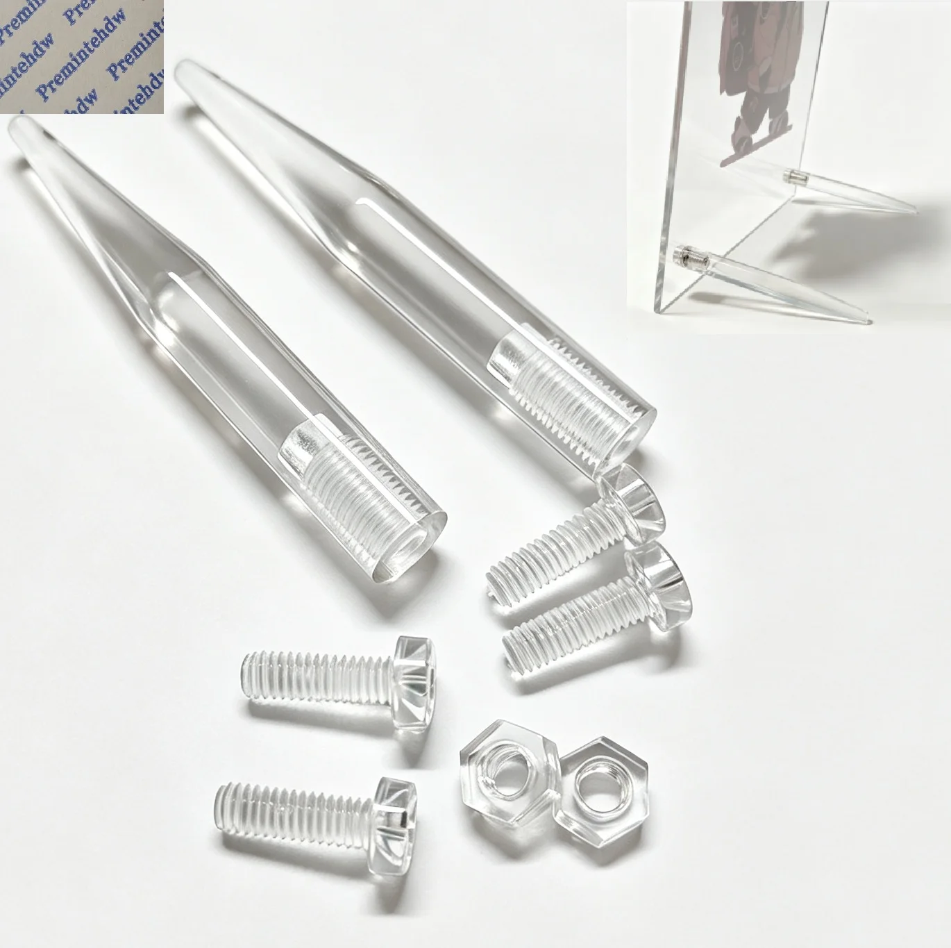 20Packs Clear Acrylic Desktop Sign Standoffs For Signage Tapered Tip
