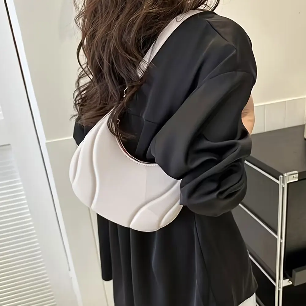 1Pc New Fashionable Women's Underarm Bag with High-Quality Embossed Design, French Style Chic Single-Shoulder Handbag for Commuting and Crossbody Use