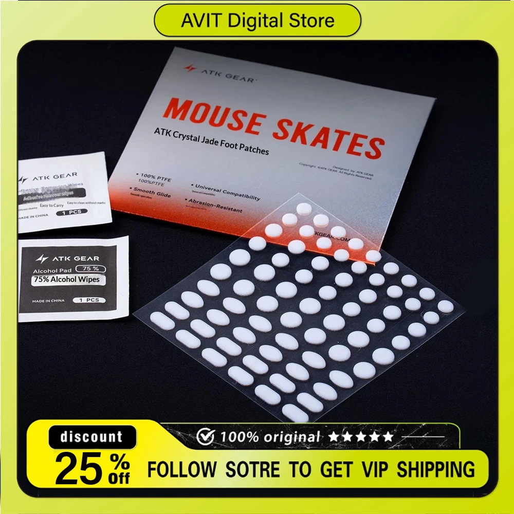 

ATK Mouse Foot Sticker Teflon Dots PTFE Speed Wear Resistant 70pcs Different Sizes Mouse Replacement Skates for E-sports Gamer
