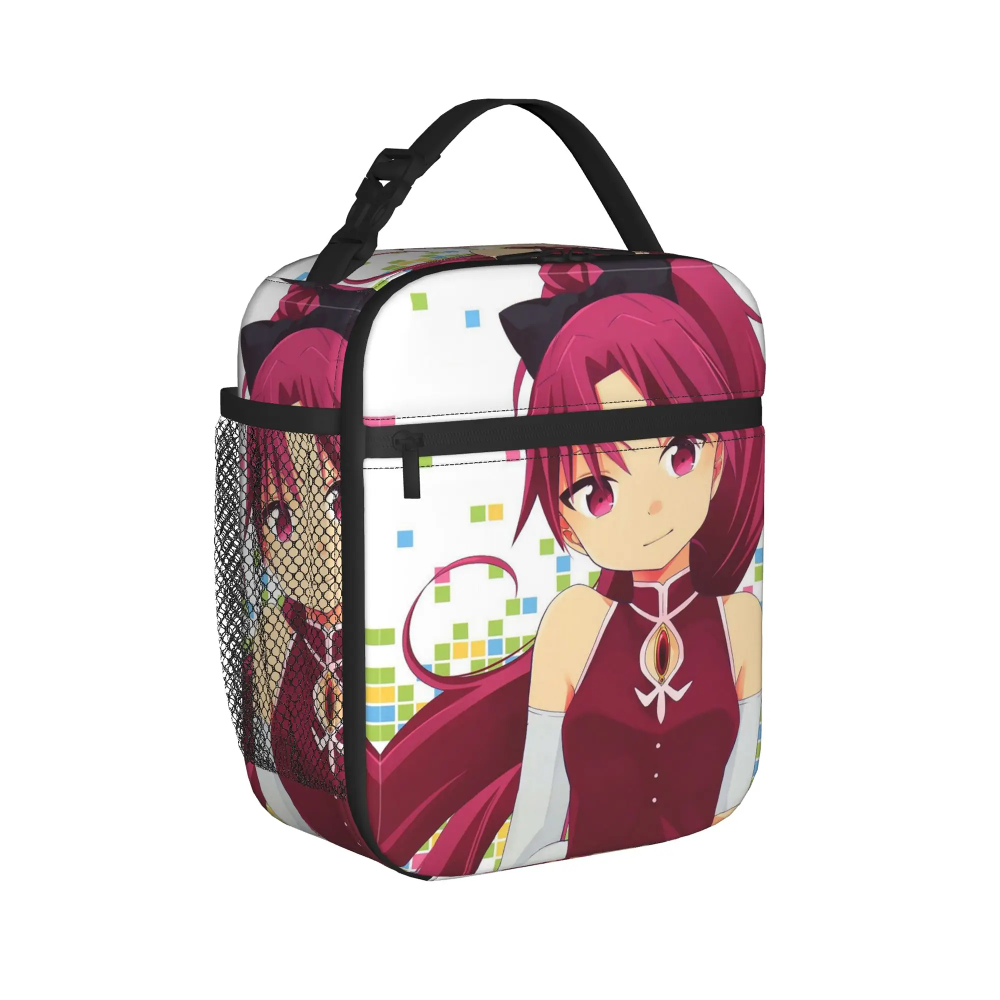 Kyouko Sakura Insulated Lunch Bag Portable Puella Magi Madoka Magica Lunch Container Cooler Bag Tote Lunch Box Food Handbags