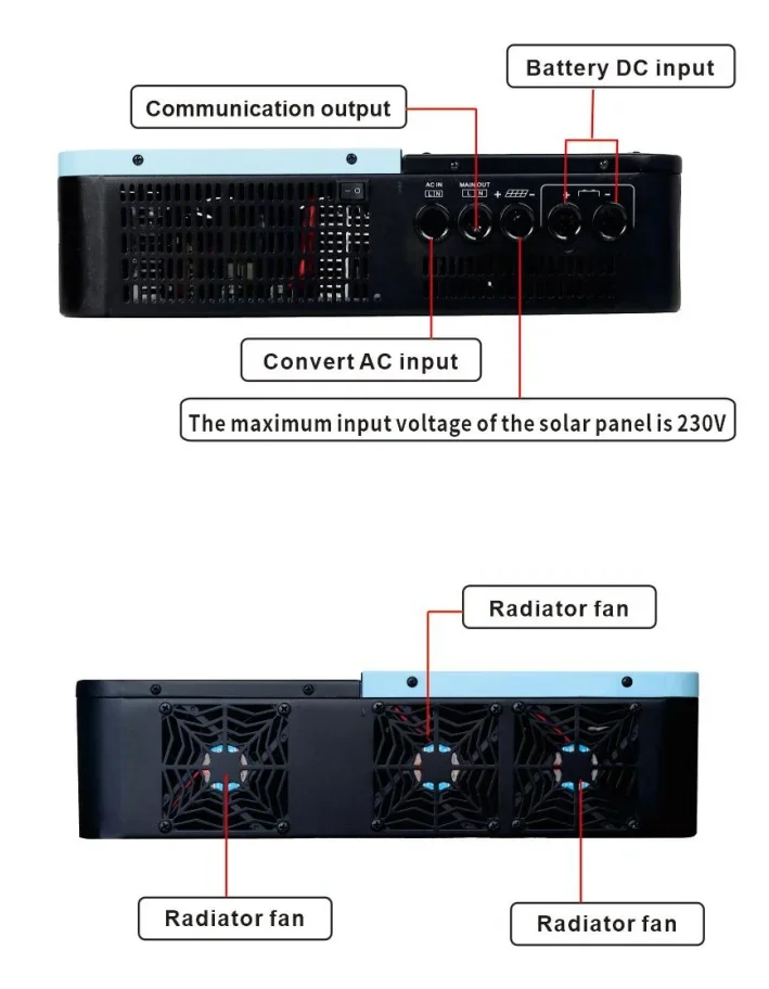 12 فولت 24 فولت 48 فولت 60 فولت MPPT العاكس للطاقة الشمسية 3000 واط 5000 الهجين العاكس مع وحدة تحكم بالطاقة الشمسية 30A/60A خارج الشبكة نقية شرط العاكس 110 فولت