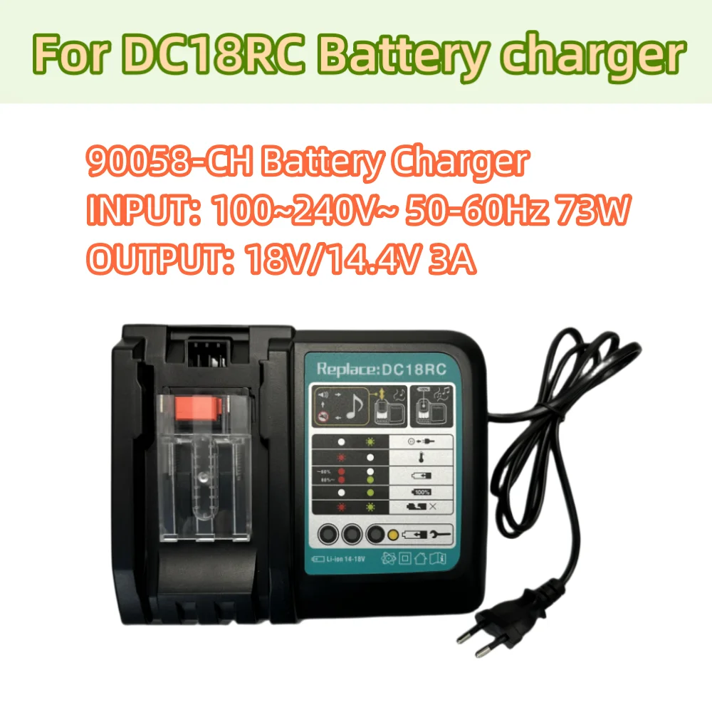 

NEW DC18RC Li-ion Battery Charger 3A Charging Current for 14.4V 18V BL1830 BL1850 BL1860 Bl1430 DC18RC Power tool