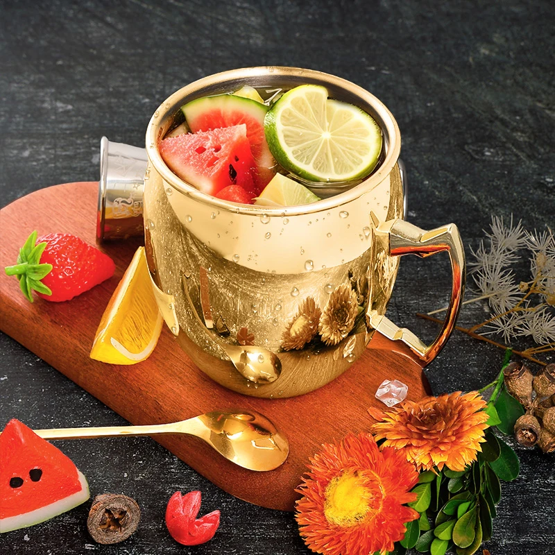 モスクワミュールステンレス鋼マグカップ金属製落下防止ビールカ - Mule Copper Mug のレビューと価格