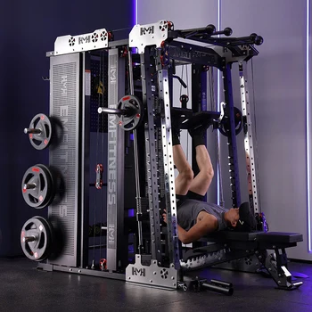 Factory Multi-functional Smith Machine with 180KG steel counterweight Commercial Gym Equipment Cable Crossover Smith Machine