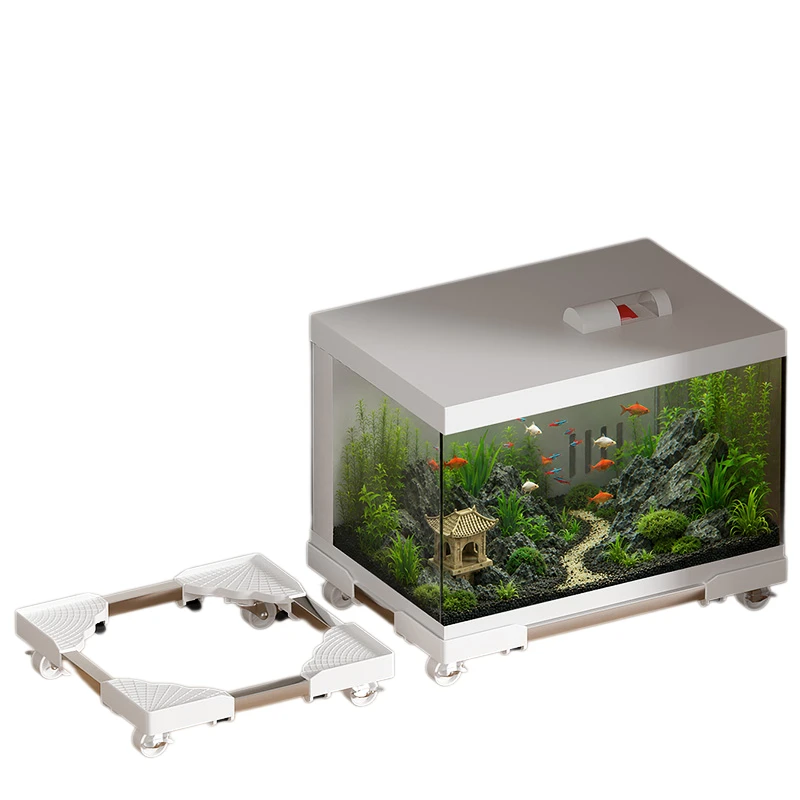 Universal Mobile Aquarium Base Adjustable Fish Tank Base with Swivel Wheels Heavy Duty Support for Household Fish Tank Moving Cl