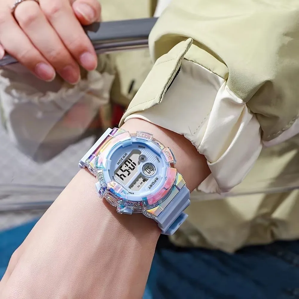 Immagine 3: Orologi sportivi impermeabili per bambini, quadrante luminoso, luce notturna, orologio sportivo, funzione sveglia, orologio digitale a LED per ragazzi e ragazze