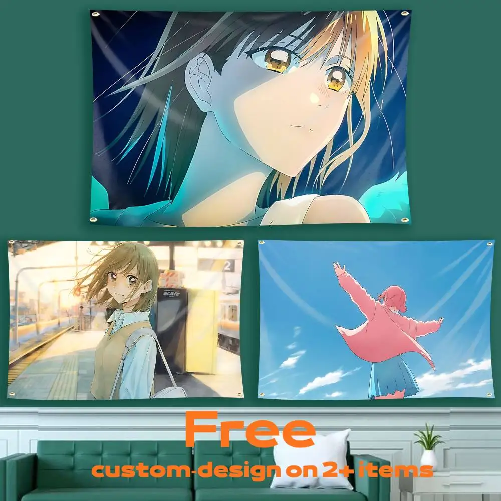 BB-Chinatsu B-Blue Box Anime Flag Tapestry Banner for Bedroom Living Room Outdoor Camping Custom Supported