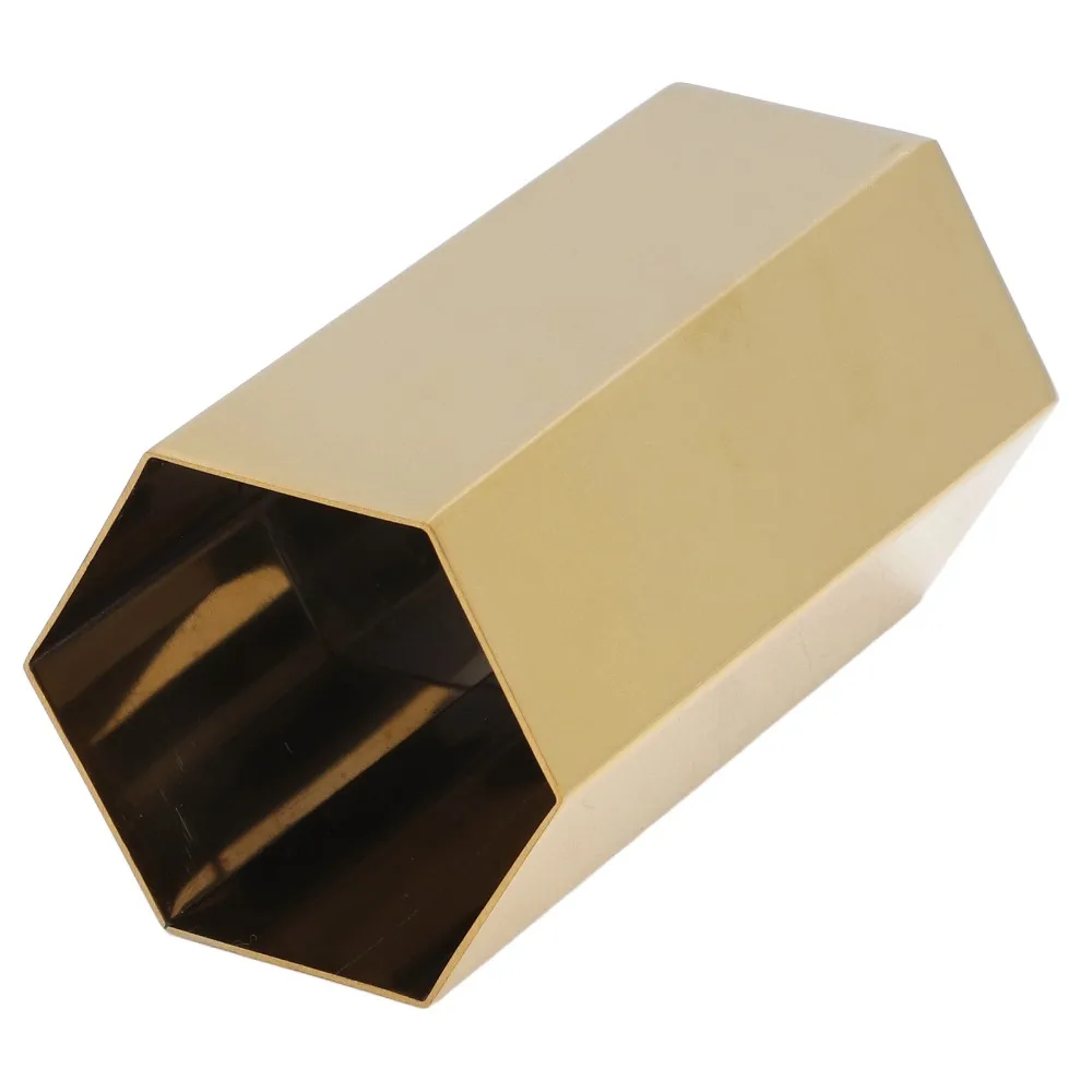 Glossy Pen Holder Box Stainless Steel Corrosion Resistant Pencil Holder Wide Application Gold Electroplating Flower Vase Home