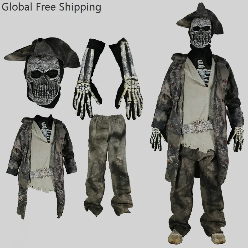 

New Children's Horror Skeleton Role Play Costume Halloween Zombie Suit Adult Skeleton Day Of The Dead Vampire Suit Holiday Dress