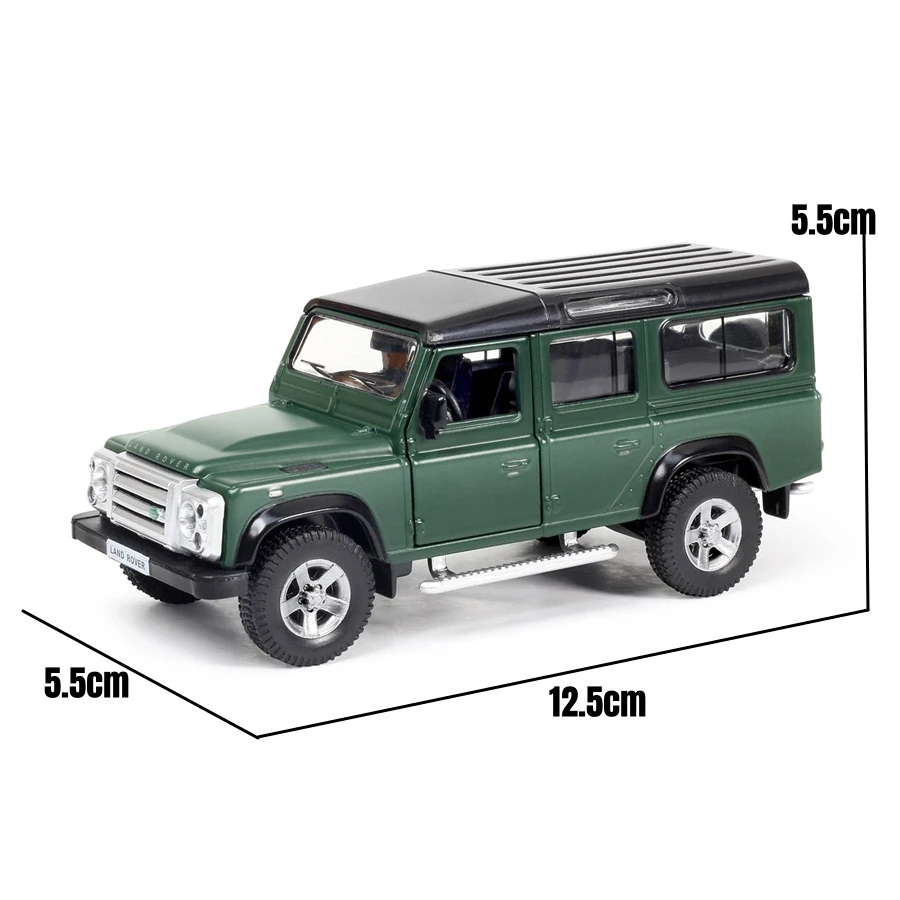 Modèle de voiture Land Rover Defender SUV pour enfants, véhicule de sport l'inventaire, collection arrière côtelée, moulé sous pression ThomZ City, cadeau pour enfant, 1/36