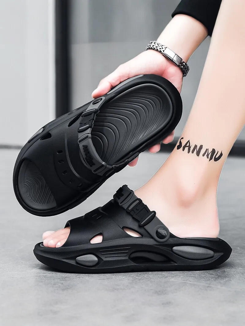 

Men's Sandals 2026 New Summer Outdoor Sports Anti-slip Thick Bottom Sensation Beach Shoes Driving Two-use Casual Slip-On EVA