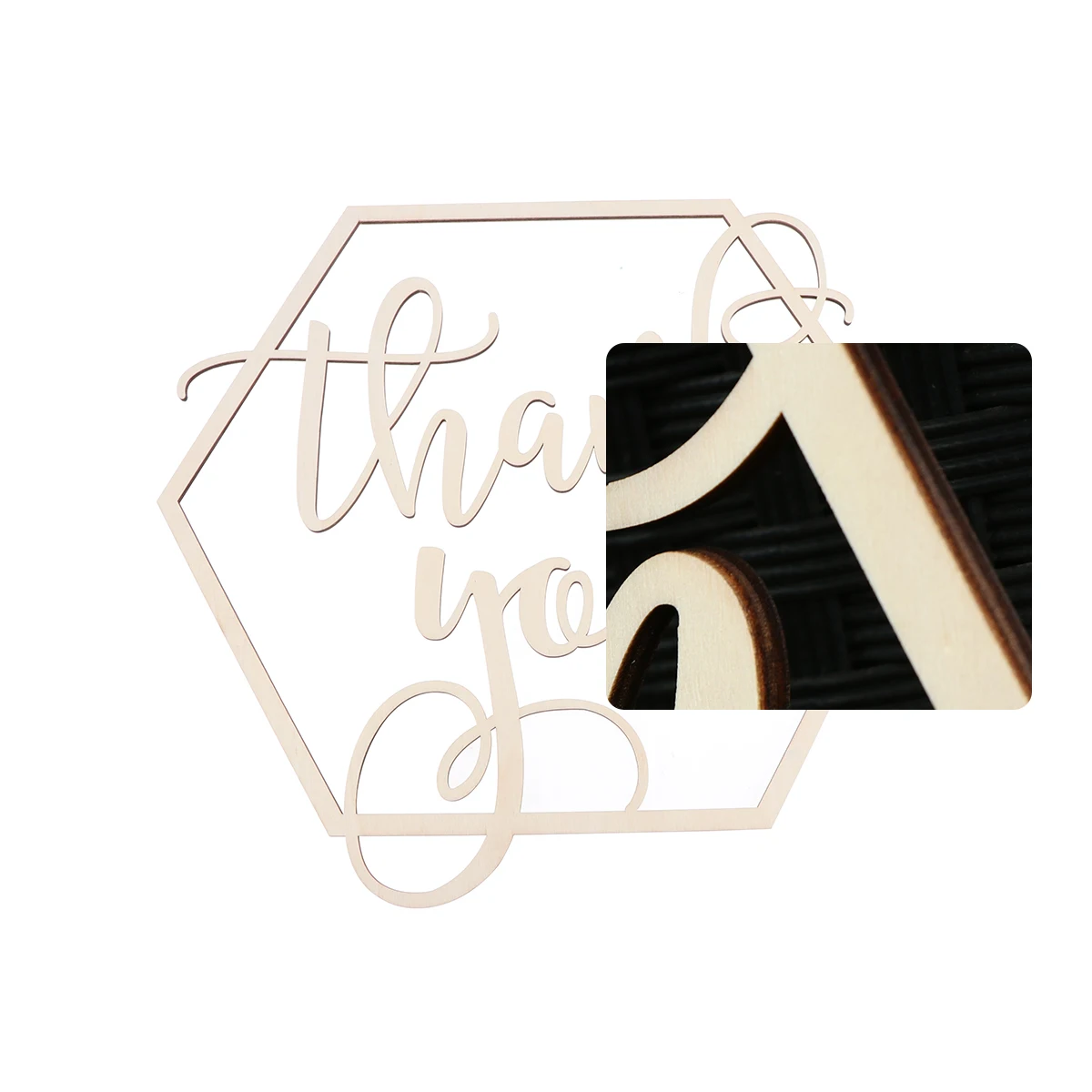 

Wooden Sign for Wedding Thank You Photo Prop Easel St Bride Groom Keepsake Hexagonal Shape Reusable Chic Decor