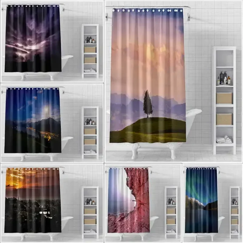 

The Sky Shower Curtain Waterproof and Mildew Proof Bathroom Leak Proof Partition Curtain