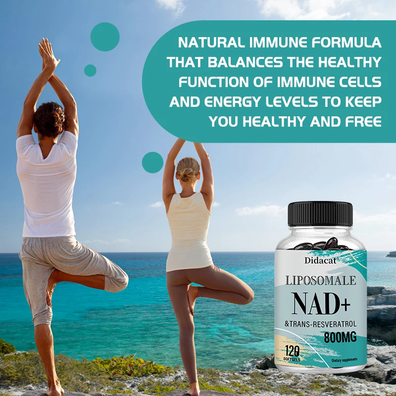Liposomal NAD+ with Trans-Resveratrol Supplement - High Dose 800mg for Optimal Absorption - Supports Heart, Cell & Muscle Health