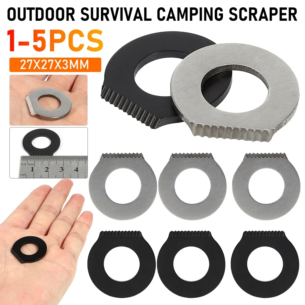 1-5pcs Survival Camping Scraper Flint Tools For Outdoor Stainless Steel Fire Starter Lighter Camping Hiking Hunting Equipments