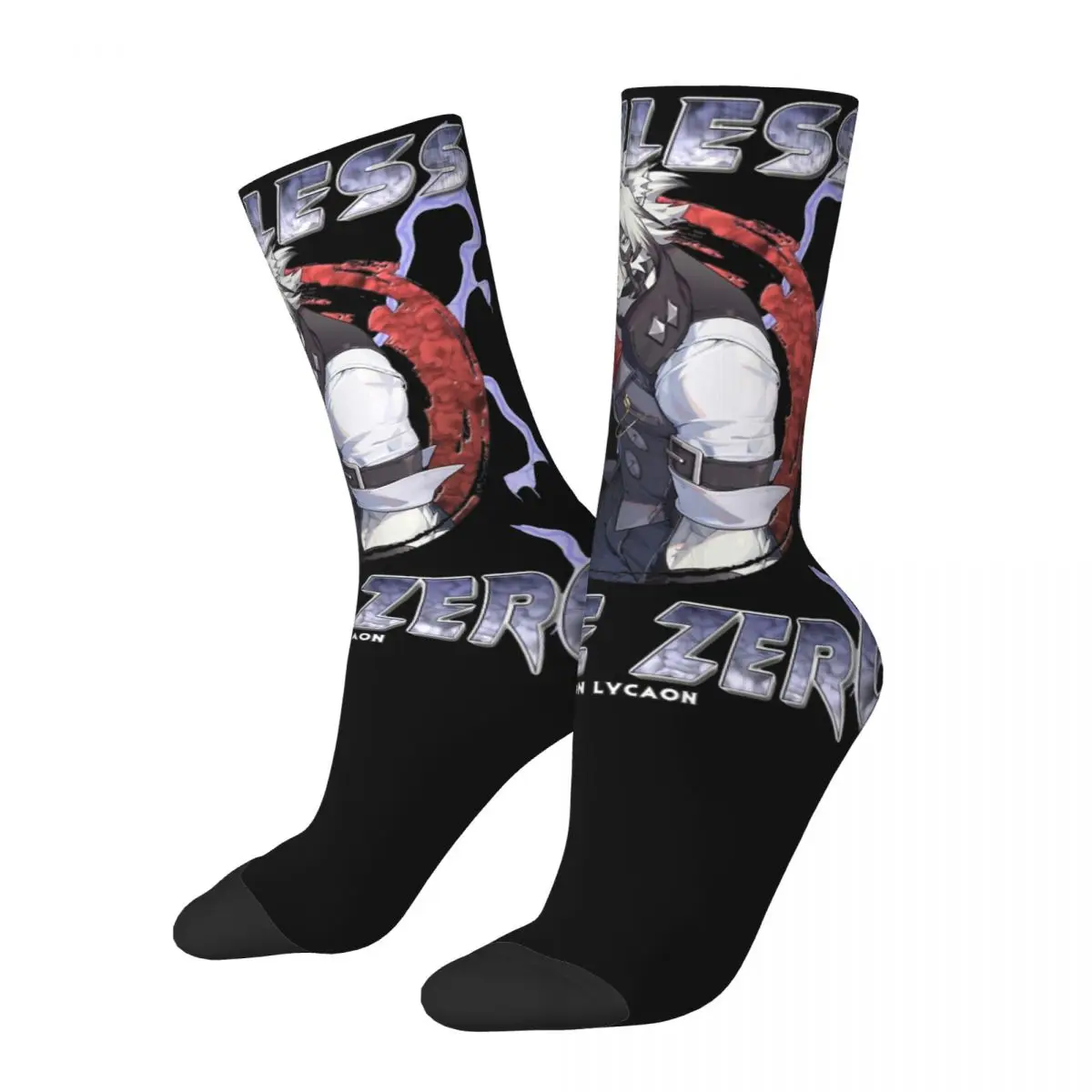 Men Socks Zenless Zone Zero Von Lycaon Stockings Autumn Gothic Medium Soft Socks Printed Outdoor Non Skid Socks