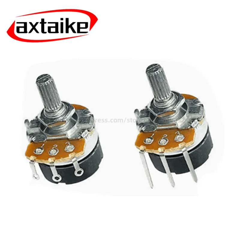 WH138-1 B5K B10K B20K B50K B100K B250K B500K Ohm Adjustable Resistance Speed Regulator With Switch Potentiometer Length 20mm