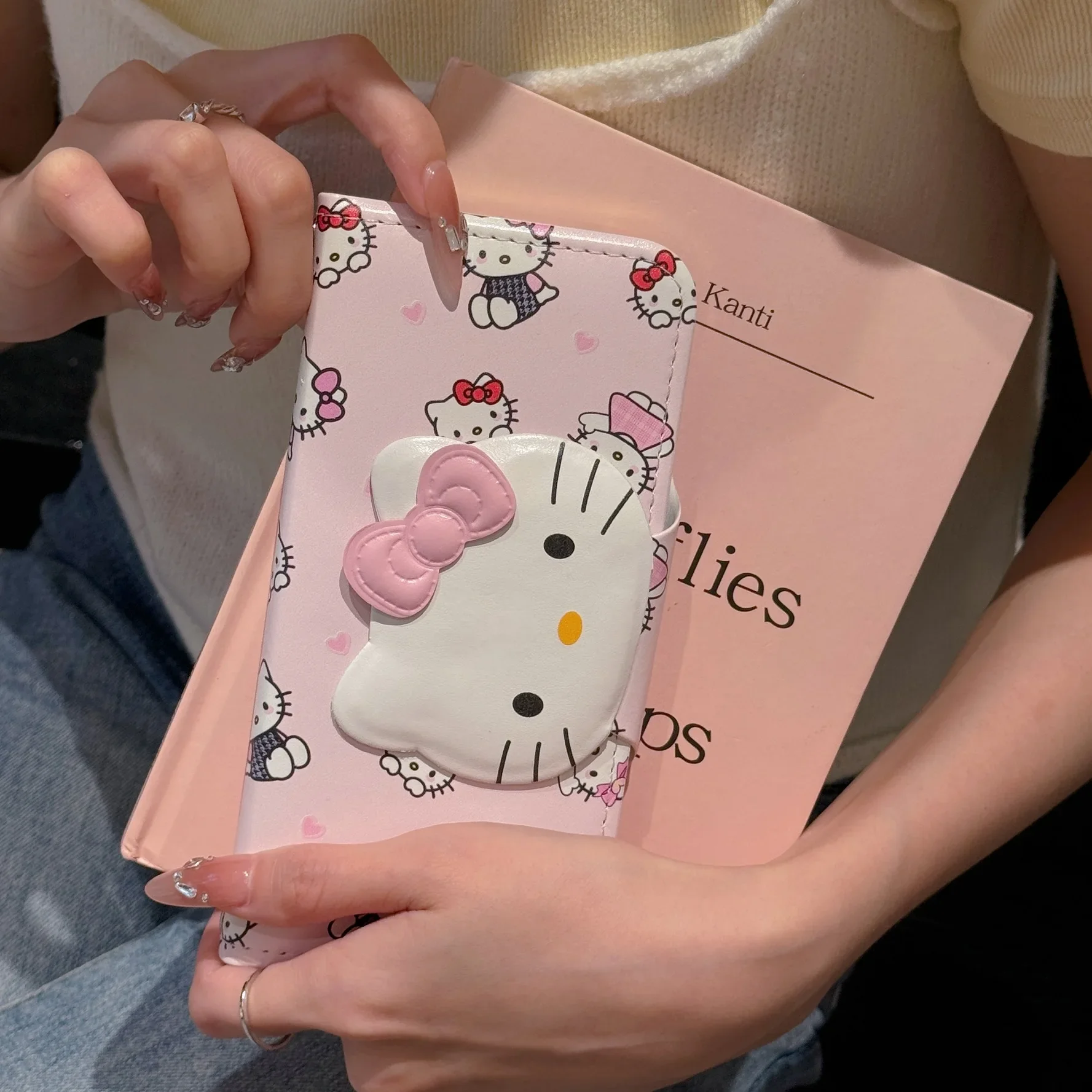 لطيف الكرتون سانريو مرحبا كيتي فليب جراب هاتف حافظة للبطاقات حافظة هاتف آيفون 16ProMax 15 ProMax 16 15 14 13 ProMax جراب هاتف #2