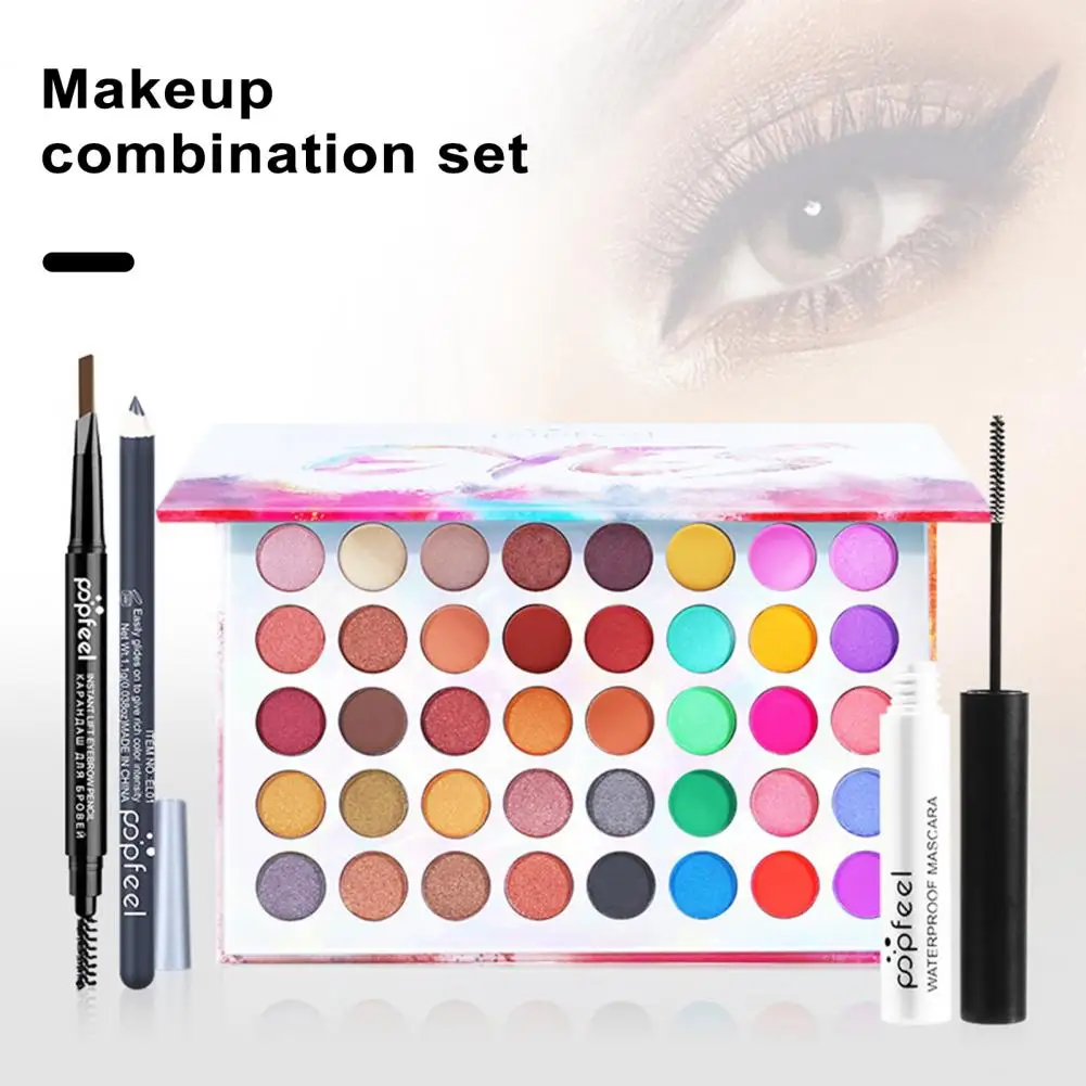 1 Set Women Makeup Tools Eye Shadow Palette Mascara Lip Gloss Lipstick Makeup Brush Eyebrow Pencil Concealer Girls Beginner Beau