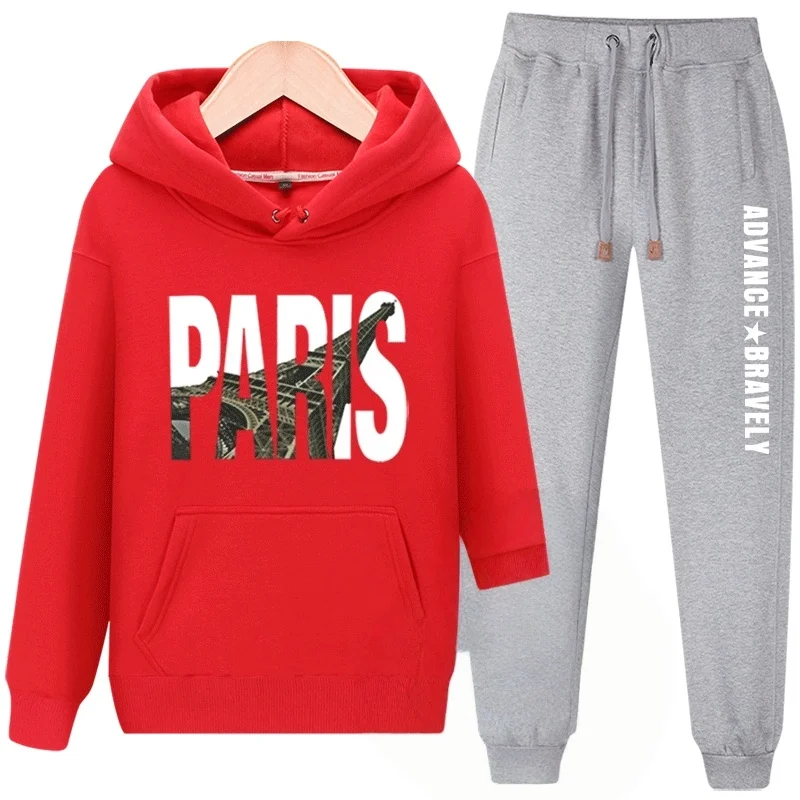 Conjunto de suéter para hombre 2025, nueva marca de moda, ropa deportiva americana para parejas, chaqueta de forro polar con capucha para otoño e invierno