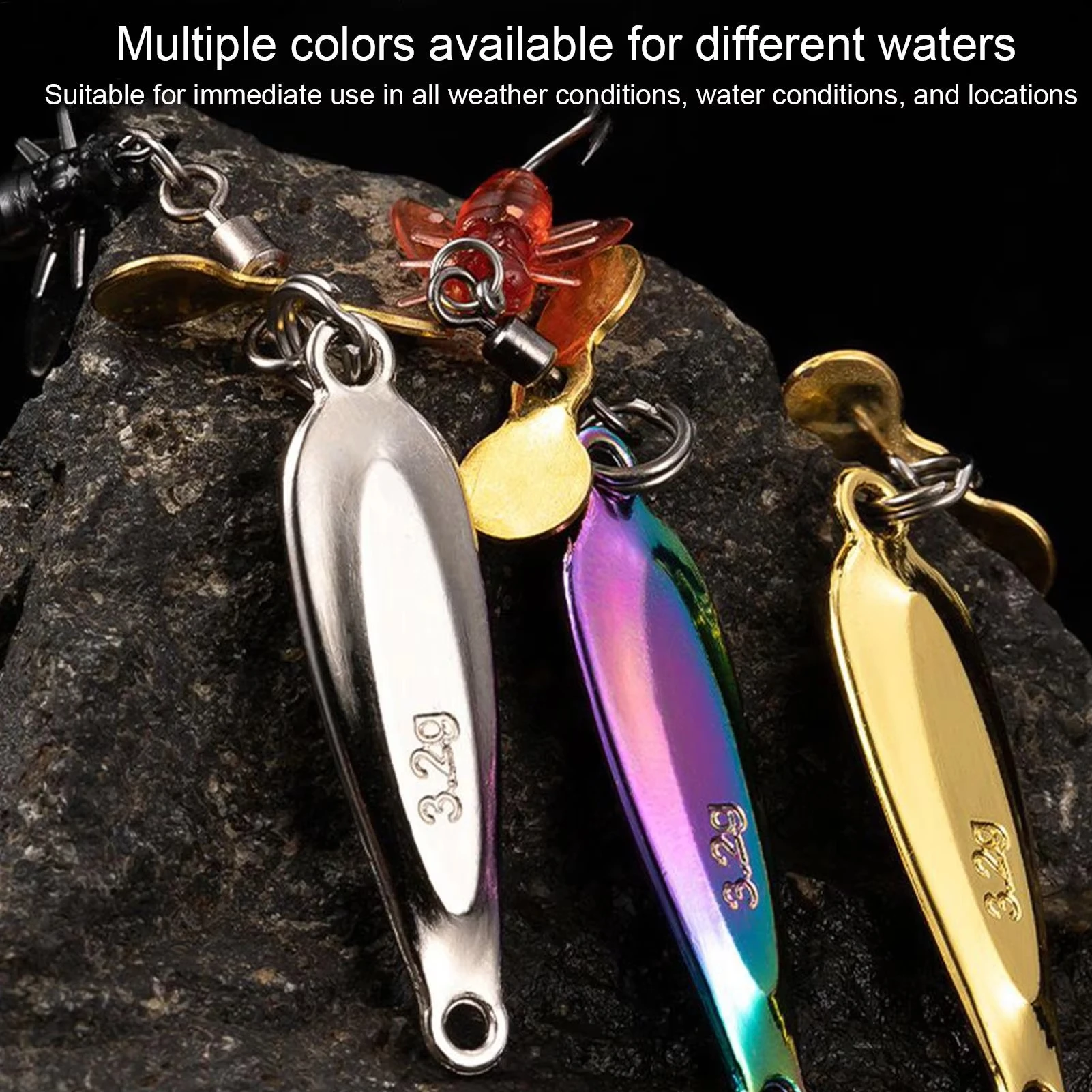 

Spinner Action Torpedo Prop-Bait Topwater Fishing Lure , 1.5g/2.5g/3.5g/5g Metal Cast Glitter Artificial Bait Tackle