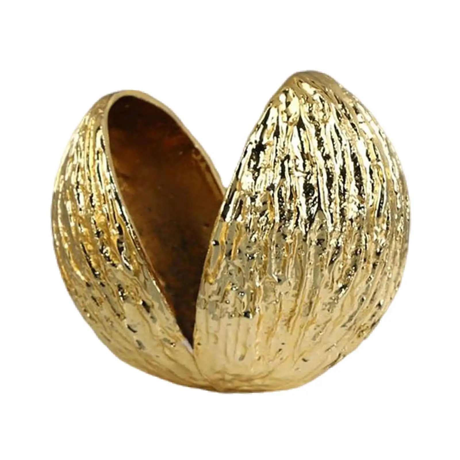 Decorative Nut Shell Statue Premium Alloy Modern Minimalist Figurine for Living Room Desk Office Shelf Tabletop Ornament