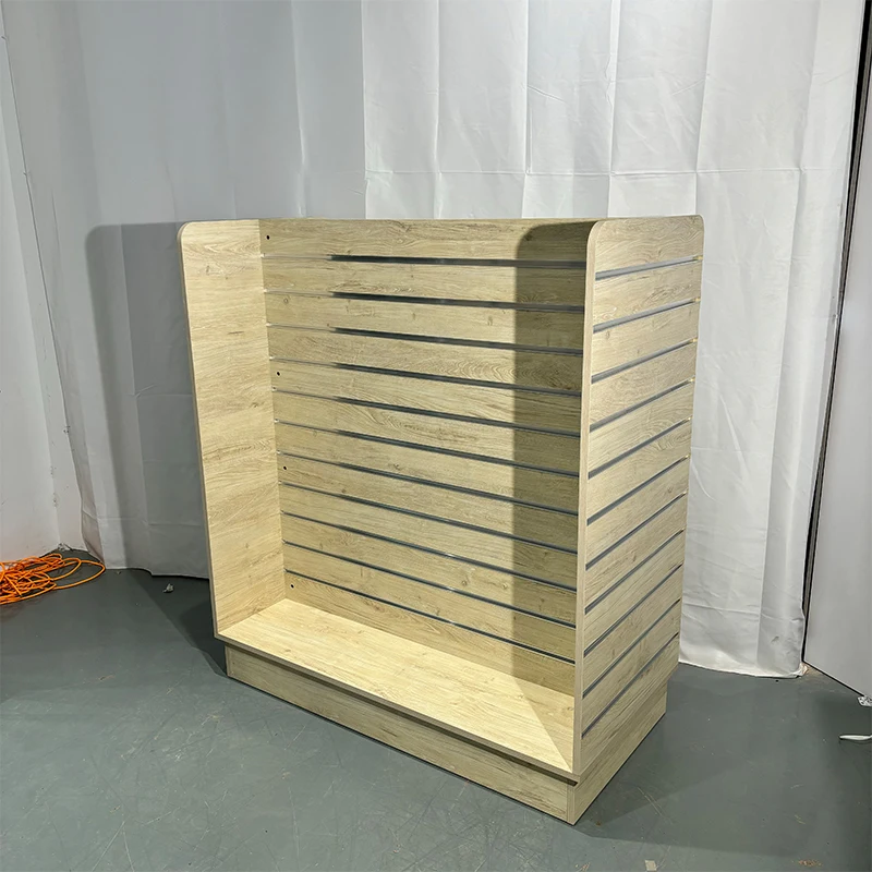 Wholesale Double Sided H-Shaped MDF Slatwall Display Rack for Clothing Customizable Panel