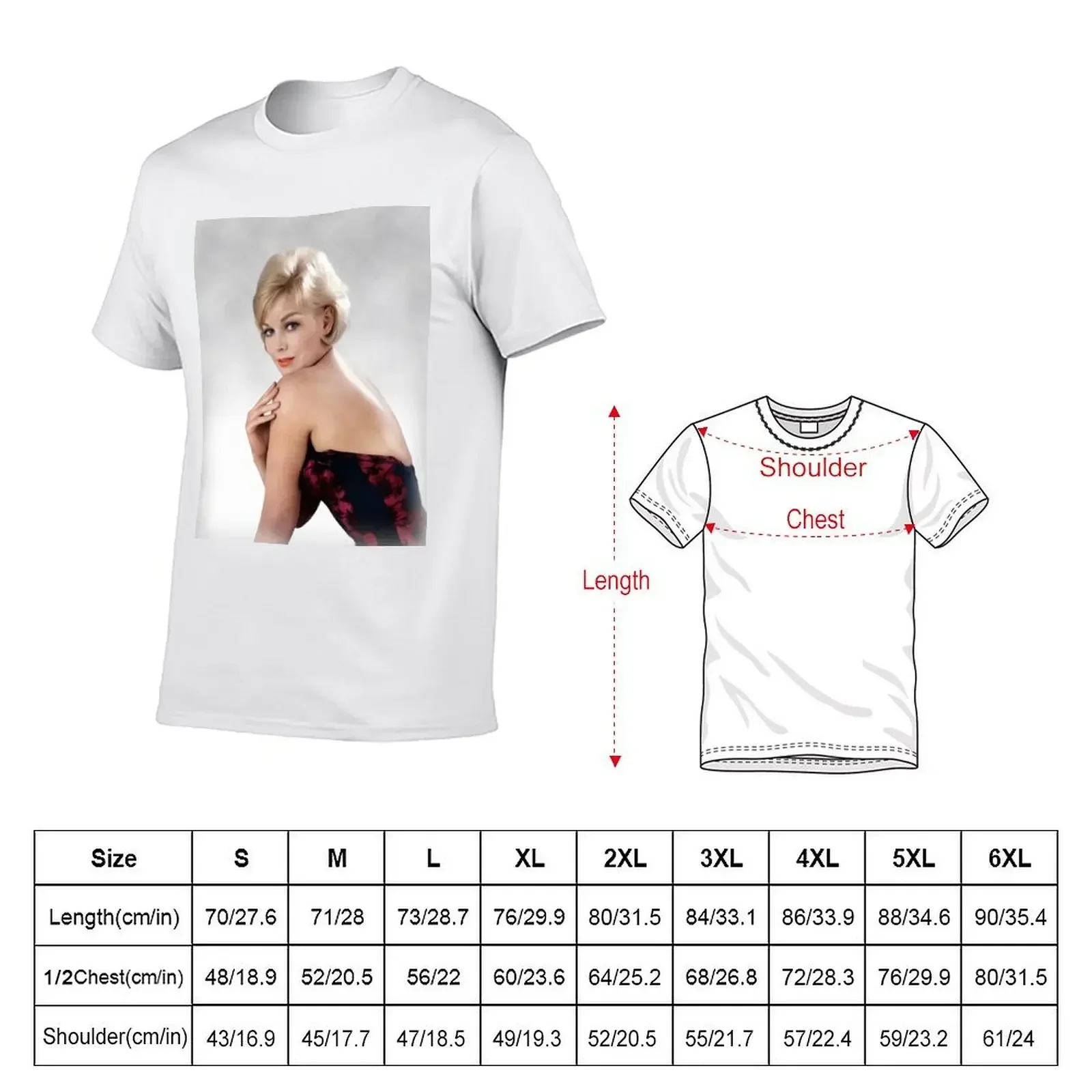 Kim Novak, Actress T-shirt blacks summer tops mens white t shirts