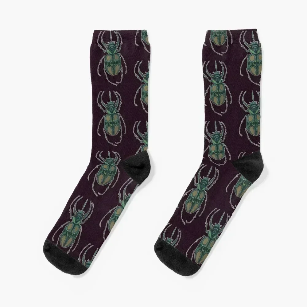 

Emerald Beetle Socks cute bright garter essential Socks For Girls Men's