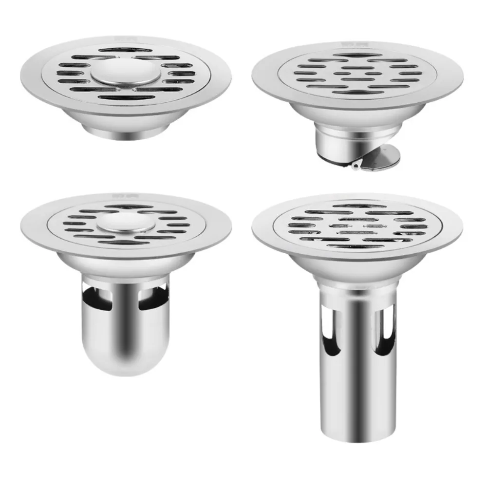 Stainless Steel Shower Floor Drain Anti-odor Sink Strainer Backflow Preventer Dual-purpose Floor Drain Dectable Drain Filter