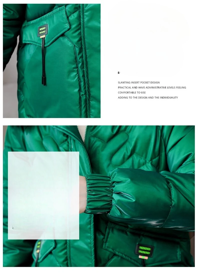 Vêtements rembourrés de coton brillant sans rinçage pour femmes, manteau d'hiver ample, moyen et Long, Version coréenne, veste Parkas, nouvelle tendance