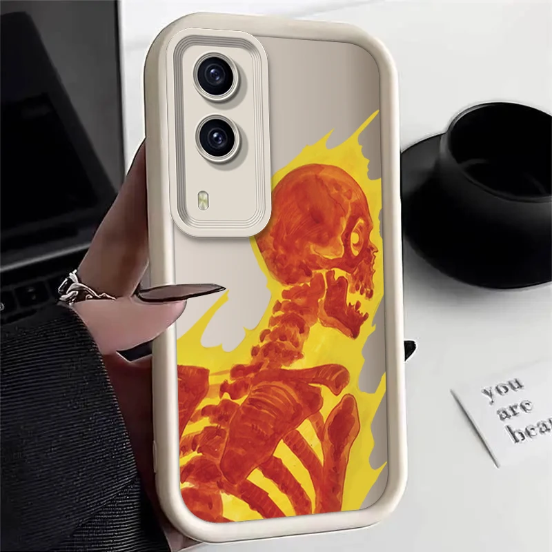 Skull Silicone Phone Case For VIVO Y77 Y75 Y93 Y97 Y91 Y81 Y95 Y27 Y90 Y89 Y28 Y27 Y83 Y36 Y78 Y38 Y36 Y55 Y52 Y72 4G 5G Cover