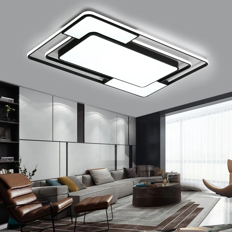 Modern Minimalist  Led Ceiling Chandelier Dimmable for Dining Living Room Nordic Square Ceiling Chandelier Light Fixture