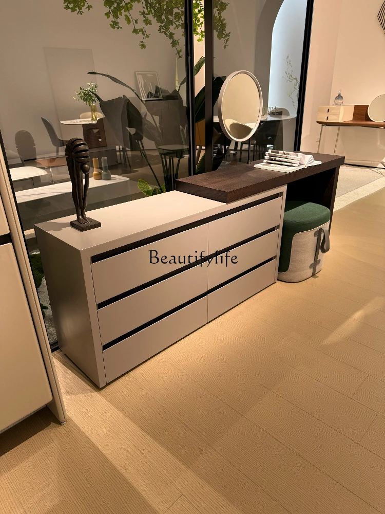 

Italian minimalist dresser modern minimalist high-end makeup table chest integrated retractable dressing table