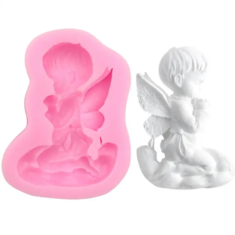 Angel Baby Silicone Fondant Molds Decorating Chocolate Dessert Kitchen Baking Birthday Ornaments Plug-in Resin Art Handsoap DIY