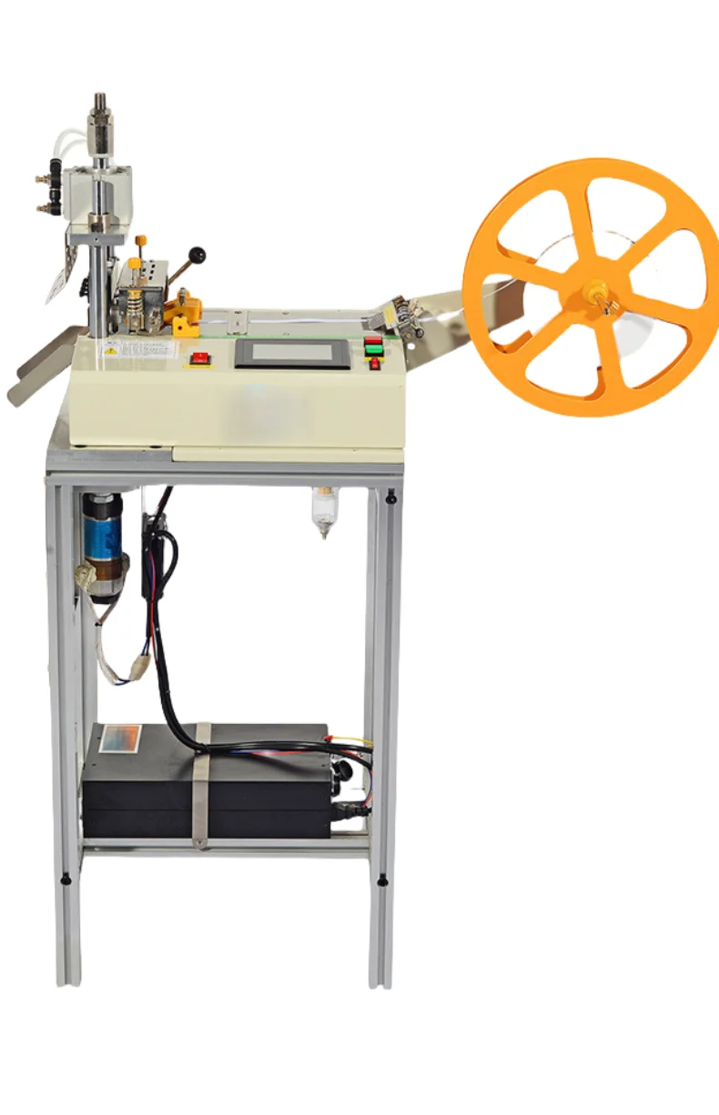 Small Automatic Ultrasonic Tape Cutting Machine for Fishtail Bow Dovetail Ribbon Gift Jewelry Belt Bevel Cutting Machine