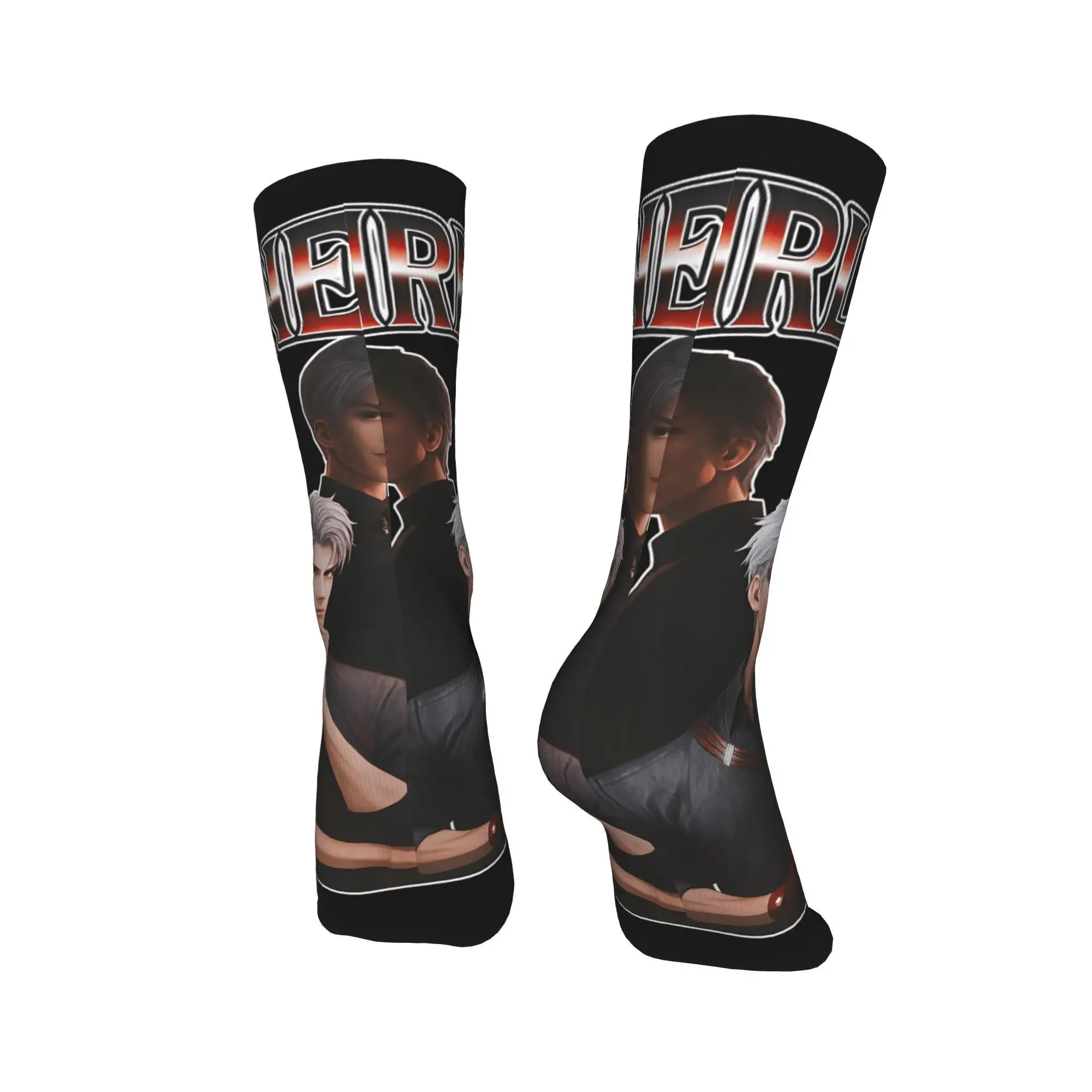 جوارب Love and Deepspace جوارب مضادة للانزلاق للنساء والرجال جوارب متوسطة ناعمة لركوب الدراجات جوارب شتوية بنمط مضحك