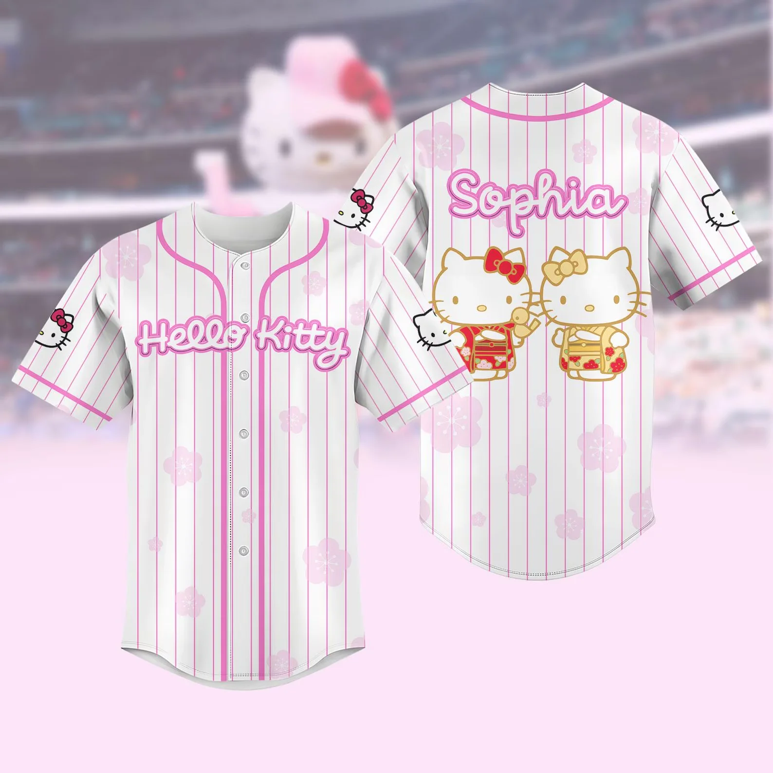 

Летняя модная бейсбольная рубашка Hello Kitty, мужская и женская детская повседневная спортивная бейсбольная рубашка с короткими рукавами, топы