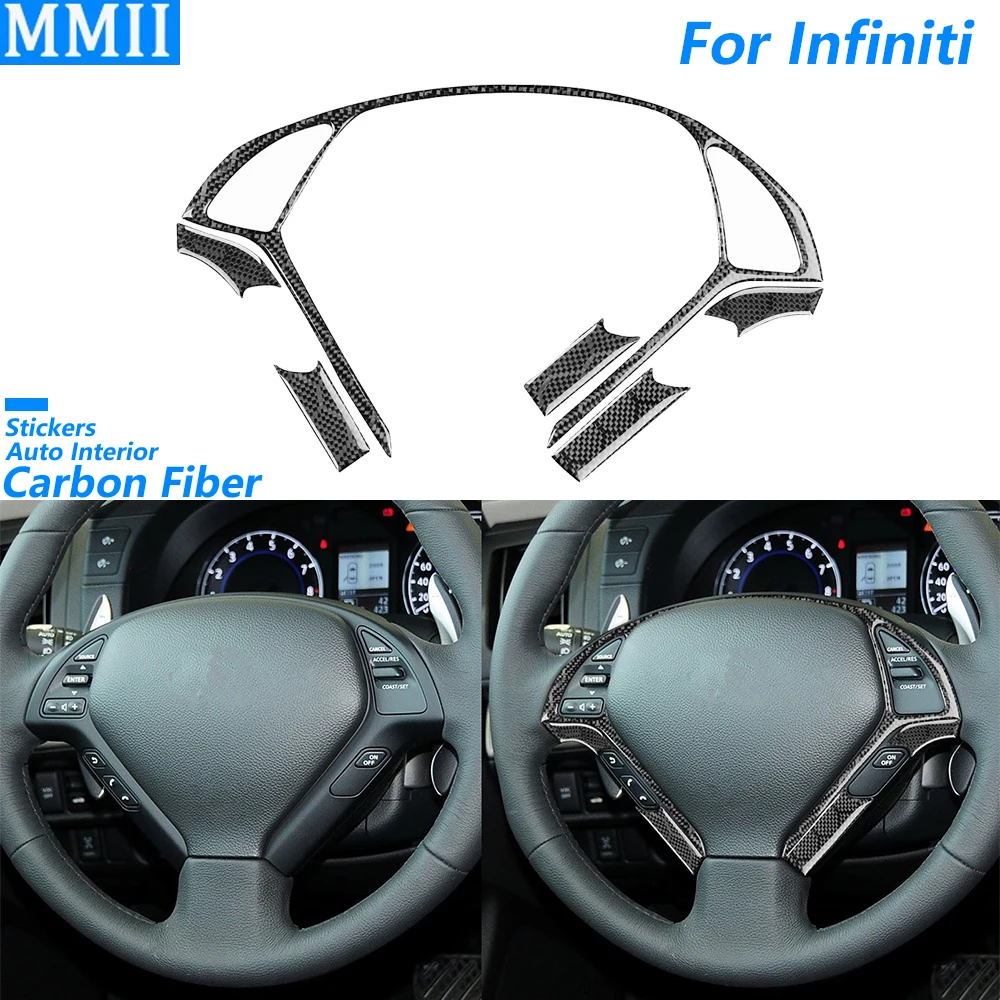 

For Infiniti G35 G37 G25 Q60 Hexagonal Honeycomb Carbon Fiber Steering Wheel Button Panel Trim Cover Car Accessories Sticker